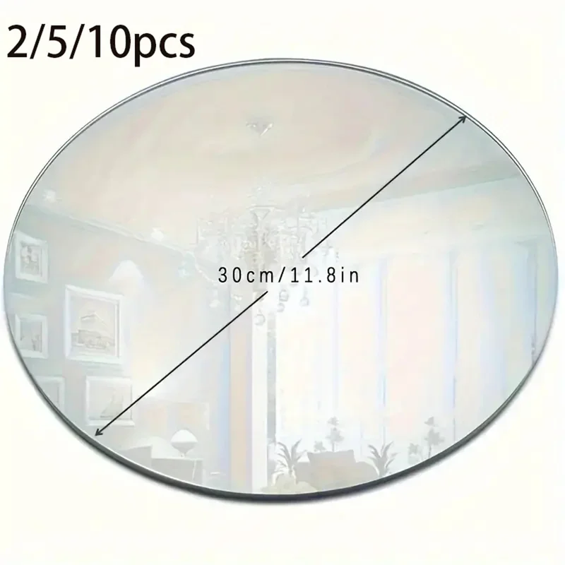 11.81 Inch Acrylic Mirror Trays for Wedding Banquet Decoration Perfect for Table and Occasion Adjustment acrylic mirror trays
