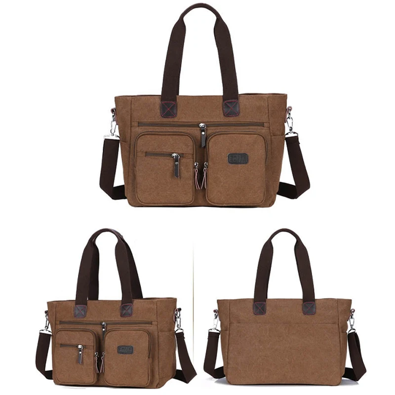 Business Briefcase Canvas Laptop Bag Portable Fashion Shoulder Bag Crossbody Bag Laptop Canvas Bag Is Simple and Stylish