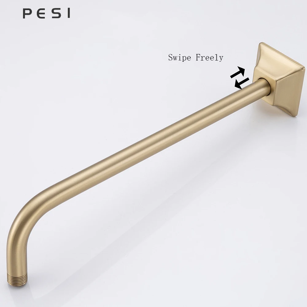 Description Picture 5 of itemWall Mounted Shower Arm Extension Pipe 1 6 Inch Shower Head Stainless Steel Bathroom Accessories Brushed Gold