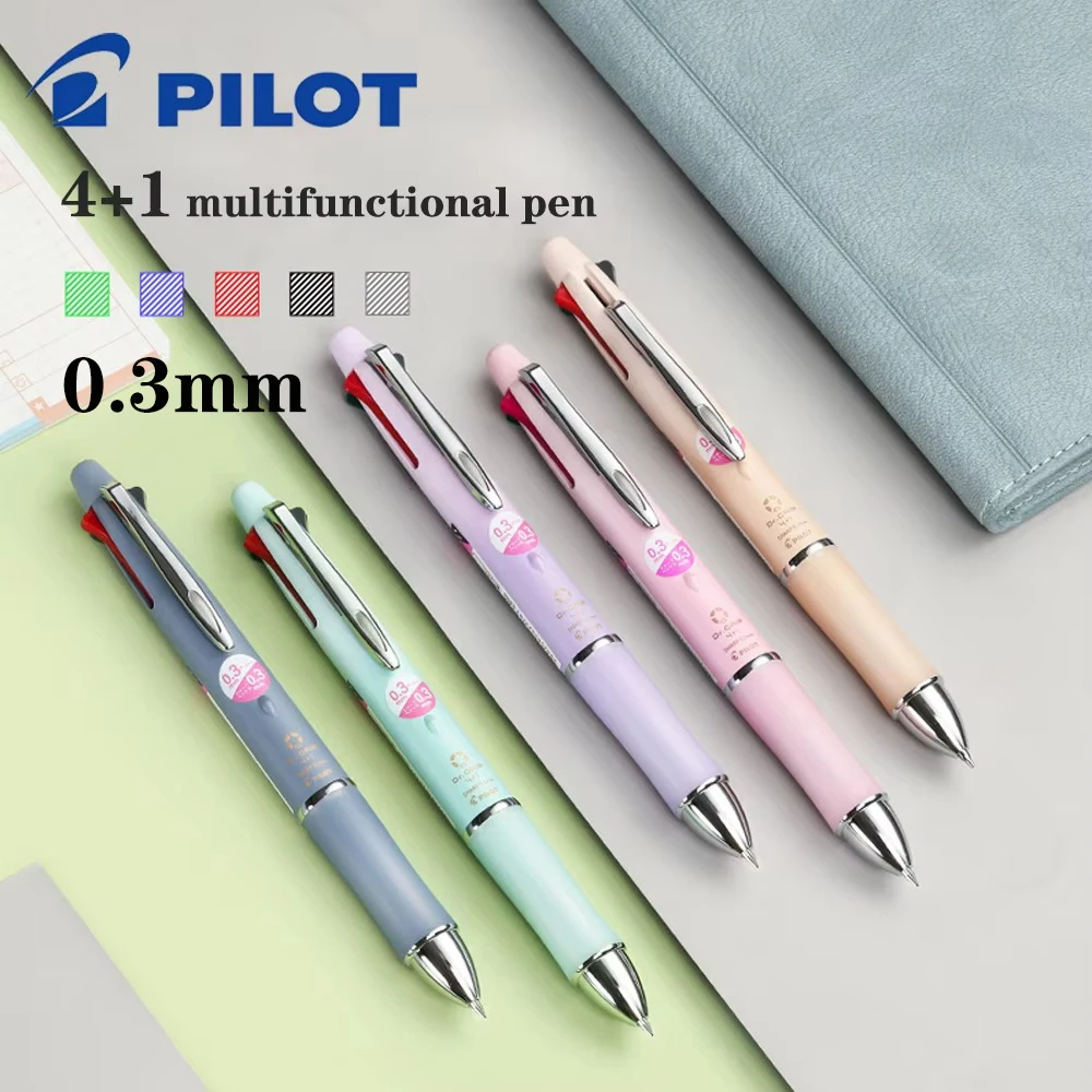 1PC Pilot Multifunction New Macaron Color 0.3mm 4 Color Ballpoint Pen + Mechanical Pen Back To School Supplies Kawaii Stationery