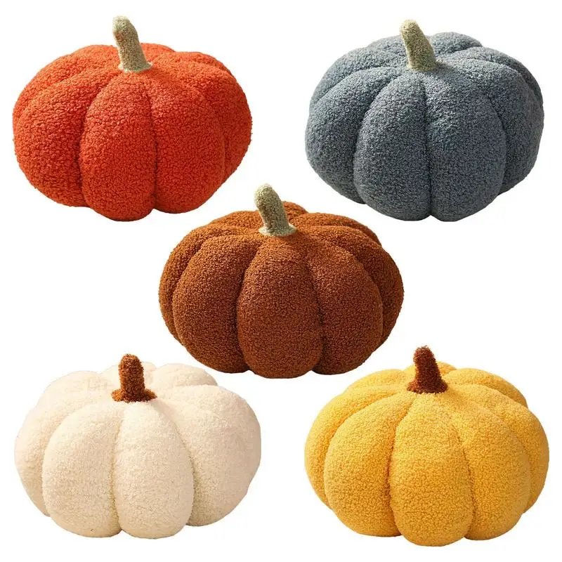 

Искусственная супер пушистая Подушка, плюшевые игрушки, милая 3D декоративная подушка в виде тыквы, Подушка для домашнего декора