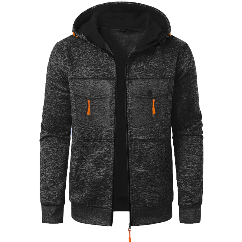 Animal Game Outdoor Men's Casual Hoodie Sweatshirts Zipper Jackets for Men Oversize Coats  Winter Warm Work Tops Tracksuit Men