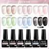 2/6Pcs Jelly Gel Nail Polish Set Black Crystal Translucent Dull Color Semi Permanent Varnish Nail Art Soak Off UV LED Gel Polish 1