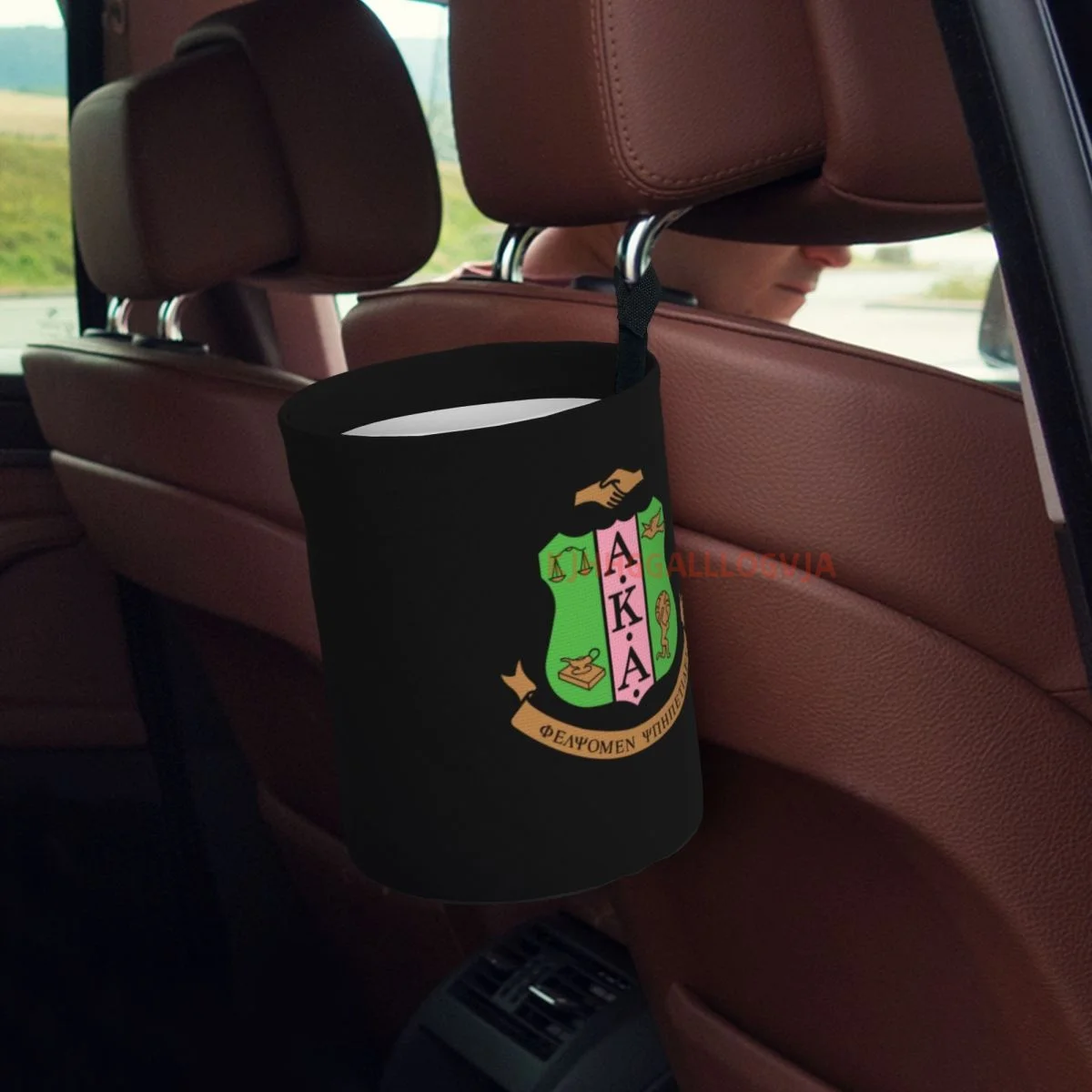 AKA Sorority Car Trash Can, Dust Bin, Trash Bin For Kitchen Camping, Interior Car Accessories For Women,Car Garbage