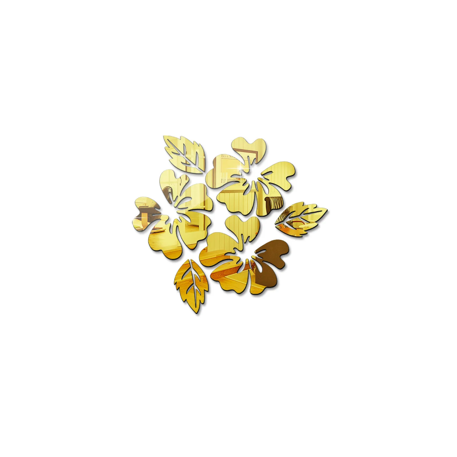 Hot Selling Acrylic 3d Flower Mirror Stickers Removable Home Wall Decor Sticker Wall Decal Stick And Peel Зеркальная Наклейка