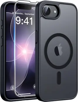 Custodia per iPhone 17e/16e con magneti, traslucida opaca, antiurto, con [Protezione Schermo] - Cover Protettiva Antiurto