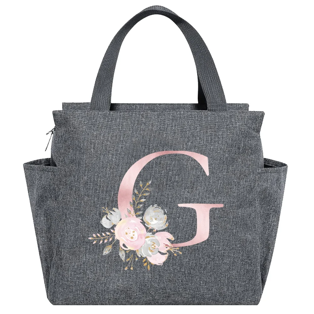 Insulated Canvas Lunch Tote - Thermal Food Picnic Bag