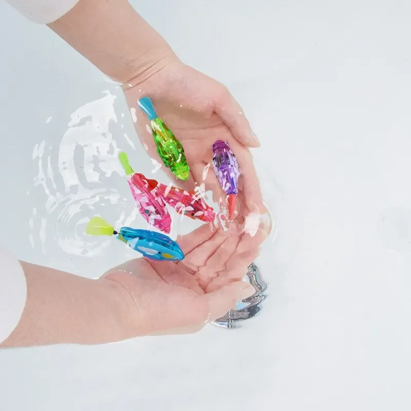 Electronic Fish Baby Summer Bath Toy Pet Cat Toys Swimming Robot Fish With LED Light Water Swim Pool Bathtub Toys Christmas Birt 4