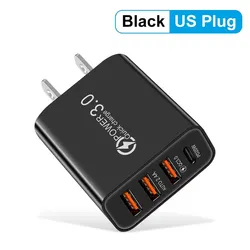 Total 20W Multi - Port USB PD Wall Charger Adapter - US Black