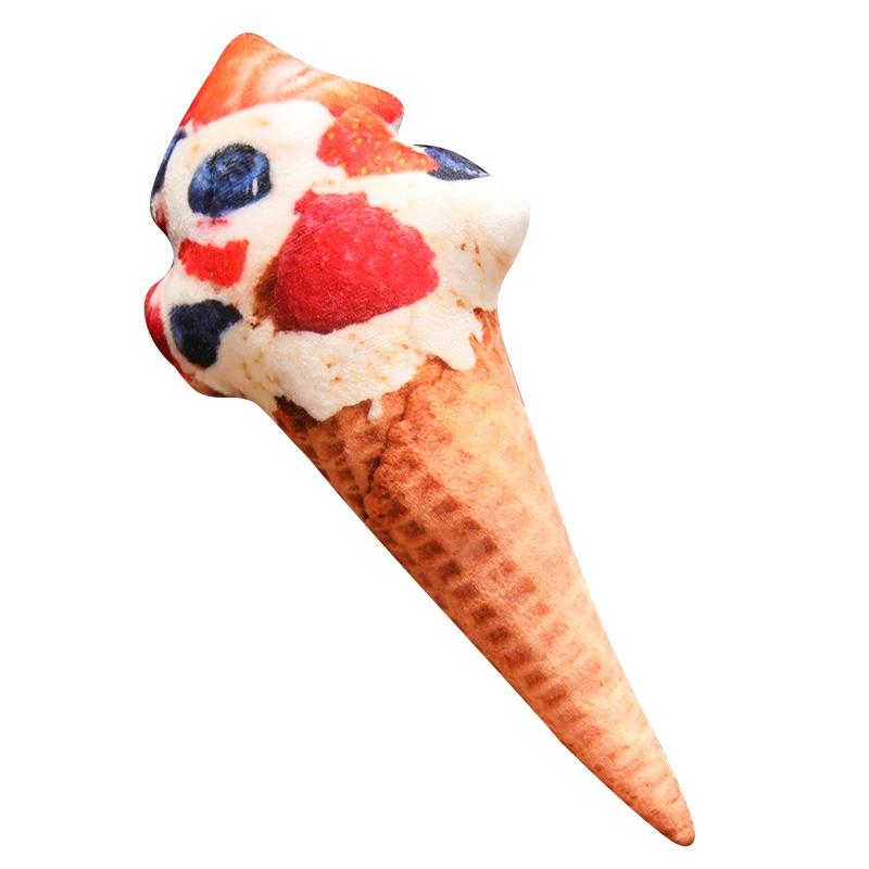20/50cm Ice Cream Cone Plush Pillow Stuffed Food Summer Snack Cushion Like Real Decor Plushie Peluche Gift 6