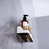 Bathroom Shelf Organizer Shower Storage Rack Black Corner Shelves Wall Mounted Aluminum Toilet Shampoo Holder No Drill 4