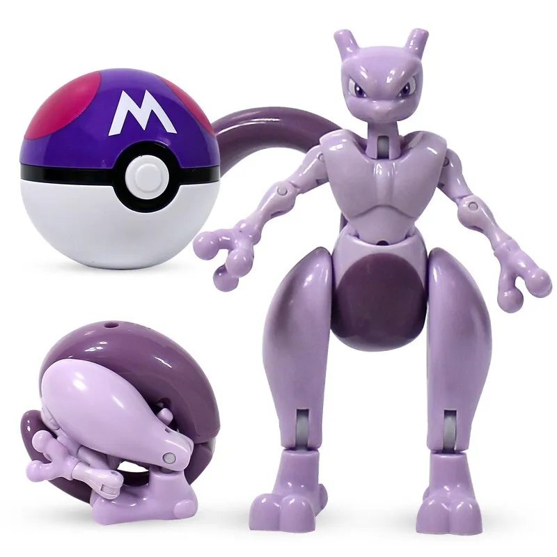 새로운 Mewtwo 피규어 볼 액션 장난감 세트 Charizard Dragonite Gengar Mew Snorlax Lapras Box Pokeball Poke Kids Gift