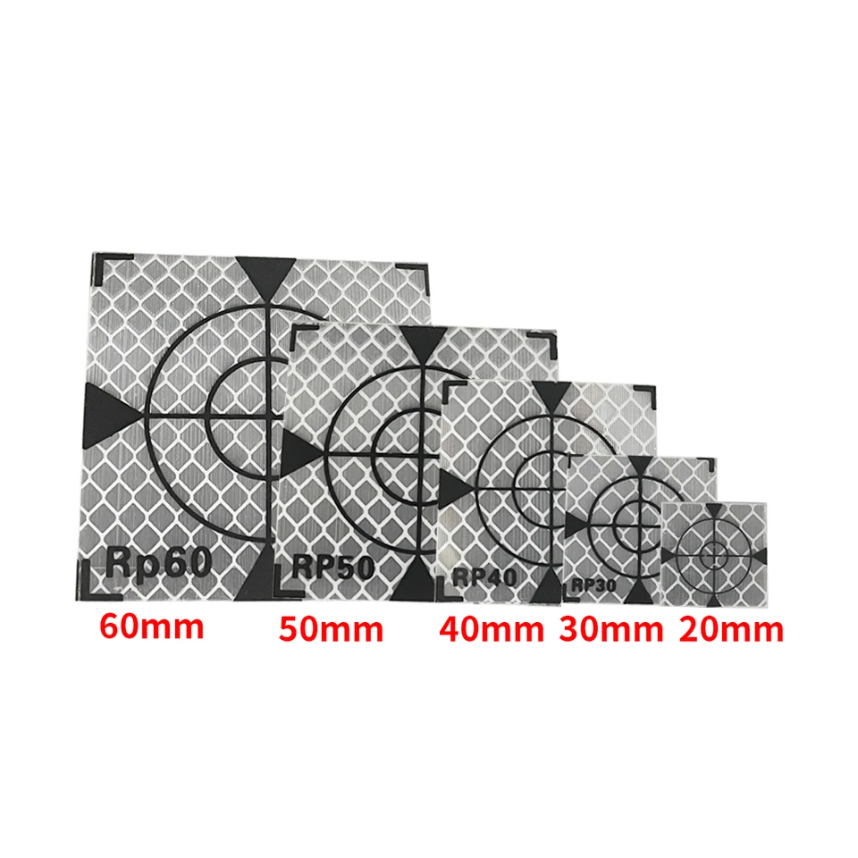 60pcs Reflective Survey Target Stickers - Yellow/White Laser Target Sheets For Total Stations (40x40, 50x50, 60x60mm)