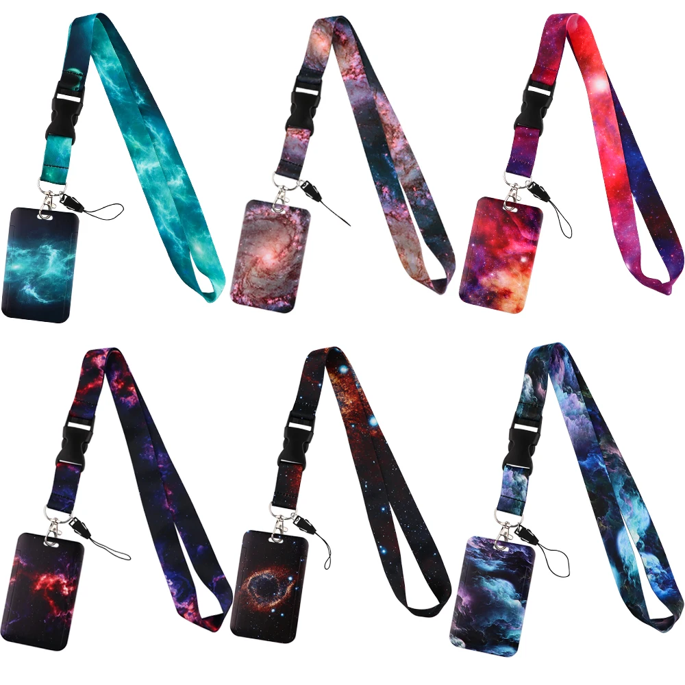 CB1028 Starry Sky Lanyards for Key Neck Strap Card ID Holder Gym Badge Holder DIY Hanging Rope Art Chain
