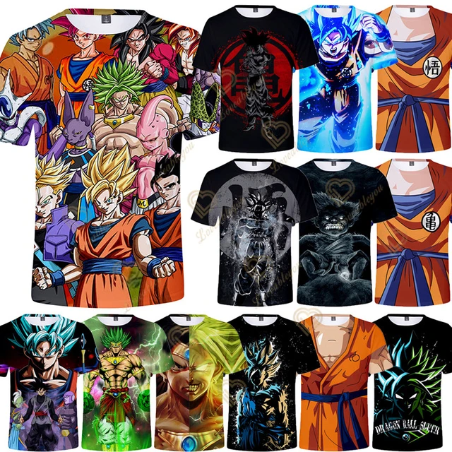 Moda verão dos homens das mulheres dos desenhos animados 3d imprimir  camiseta dragon ball z harajuku manga curta t plus size roupas de casais  para adolescentes - AliExpress