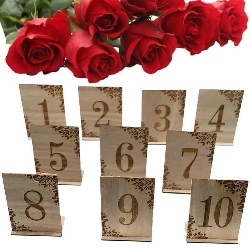  1-10 4'' Wooden Numbers - Free Standing Wedding Table