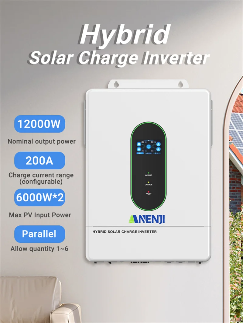 3.6KW 6.5K 12KW 48V 110V Hybrid Solar Inverter inversor solar híbrido MPPT Pure