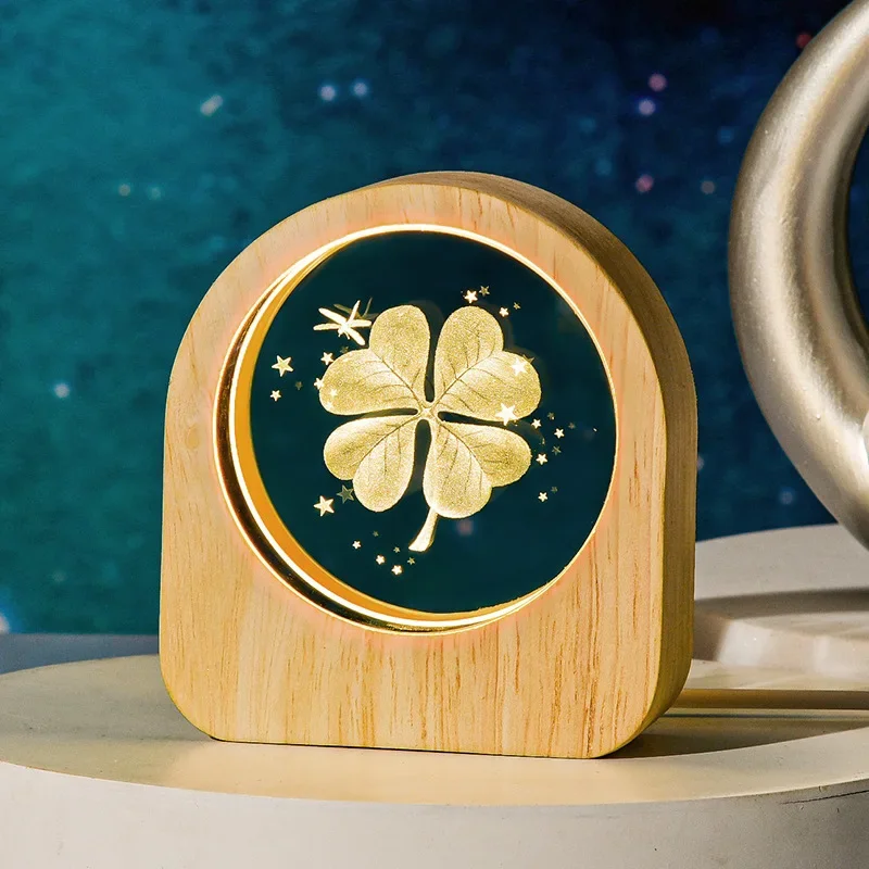 Enchanting Starry Sky Crystal Ball with Wooden Base - Solar System Galaxy Decor for Valentine's and Home Elegance