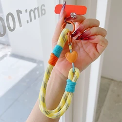 Customizable Fashion Wrist Lanyard - Stylish and Unique Mobile Accessory - Polyester / Nylon (Yellow / Gold)