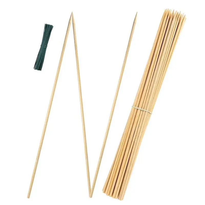 

Small Bamboos Tomato Stakes 50pcs Plant Stem Support Plant Vine Holder Stake Plant Support Stake Natural 17in For Small Plant