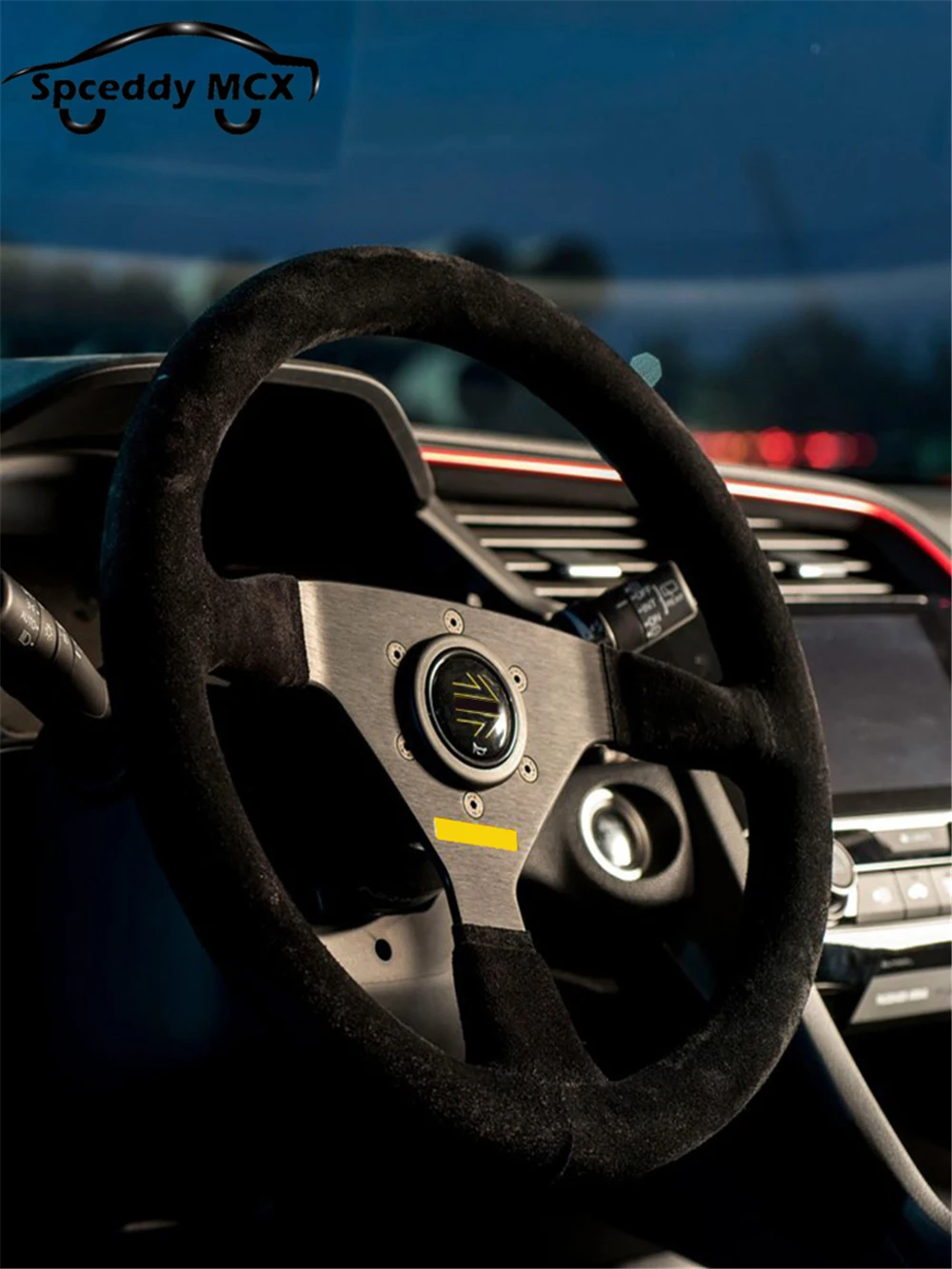 イタリアスタイル Mo スエードレザーステアリングホイール 14 インチ