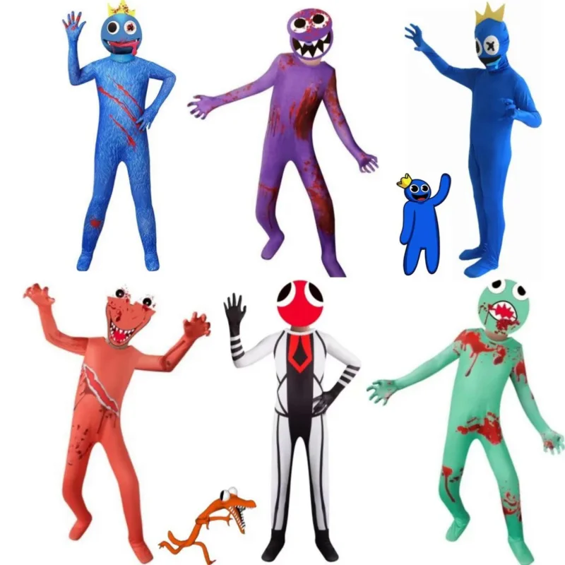 Gioco Rainbow Friends Red Guy Blue Green Purple Orange Monster Cosplay Costume Anime Tuta Adulto Bambino Hallowen Tuta
