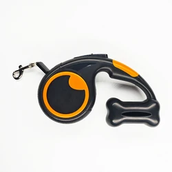 Durable Nylon Automatic Retractable Pet Leash - 5M (Black)