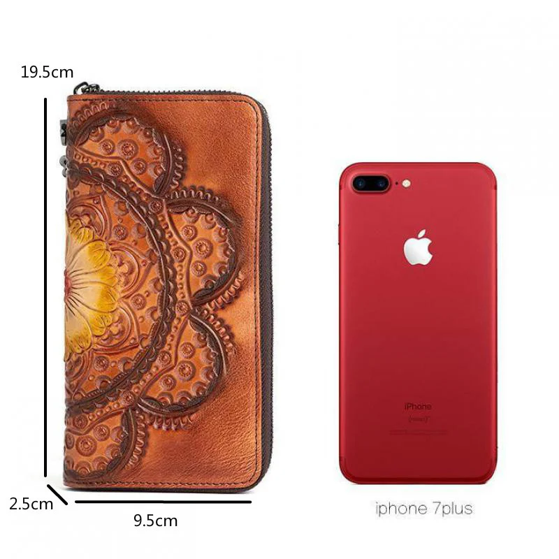 MOTAORA Retro Wallet 2023 New Vintage Genuine Leather Wallets For Women Handmade Embossed Purse China Style Card Holder Female