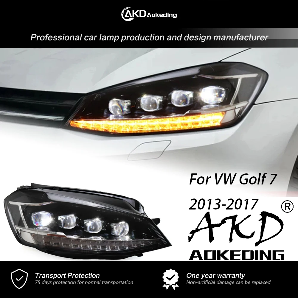 

Передняя лампа AKD для VW Golf 7, передняя фара 2013-2017 для гольфа 7, лампа головного света, лампа головного света, проектор, линза ближнего и дальнего света, автомобильные аксессуары