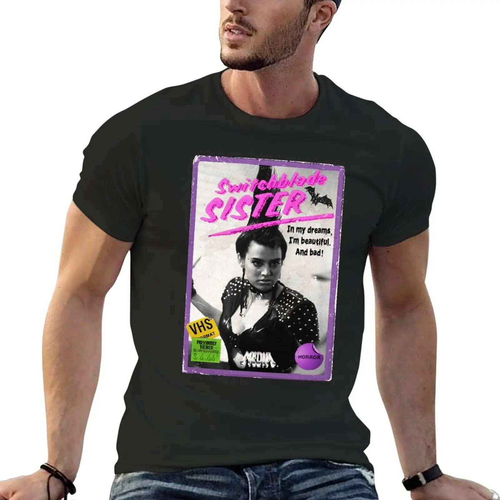 

Switchblade Sister Taryn White VHS! T-Shirt tees Short sleeve tee sweat man clothes heavyweight t shirts for men
