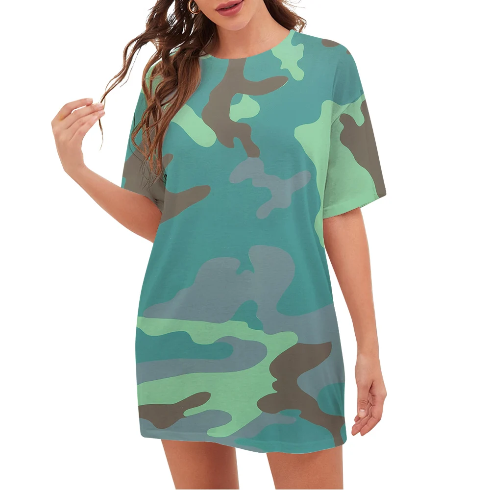

CLOOCL Women T-shirt Harajuku Camouflage Pattern 3D Print Loose Casual Short Sleeve Crew Neck Tee Summer Oversized T Shirt