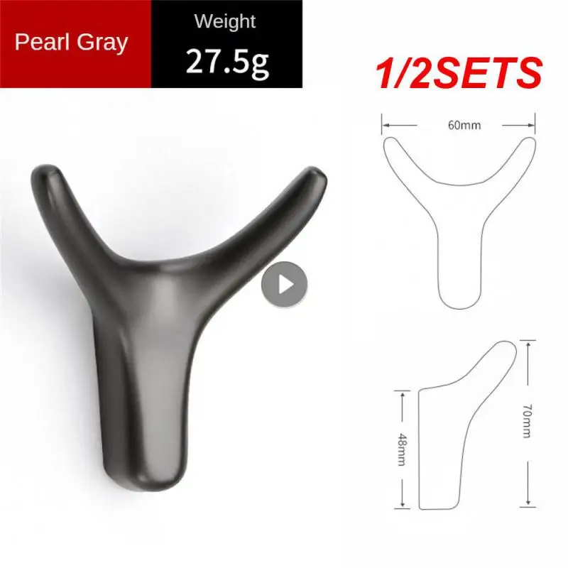 

1/2SETS Coat Hook (matte Black) Wardrobe Hook Save Space Wall Mounted Storage Solutions Clothes Hook Coat Hook (pearl Gray)