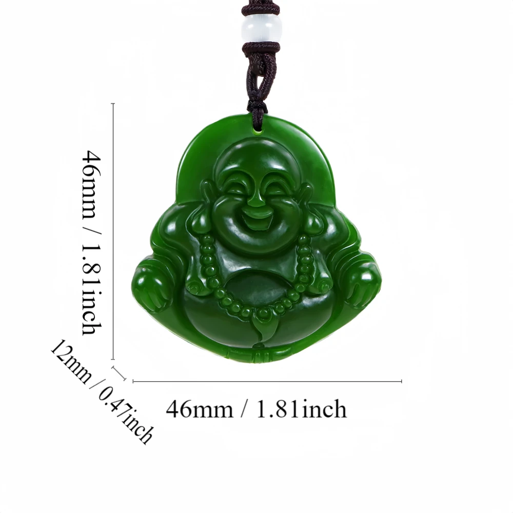 

Natural Green Hetian Jade Maitreya Pendant Jasper Necklace Pendants Accessories Talismans Jewelry Vintage Amulet Charm Gifts