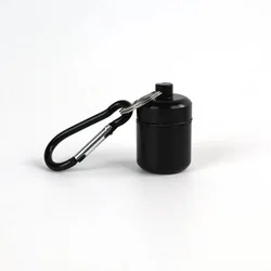 Premium Portable Aluminum Waterproof Keychain Case - Sleek Travel Container (Black)