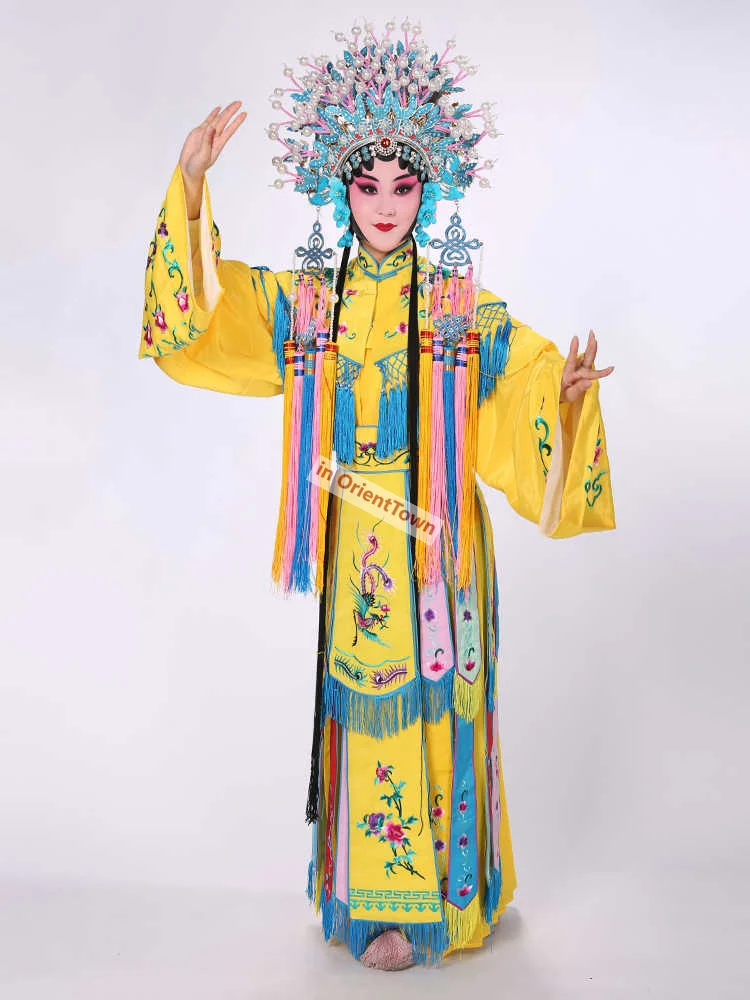 Queen Princess Golden Leaf Clothing Drama Imperial Concubine Beijing Opera Stage Costume Drunk Lady Role Colorful Palace Outfit