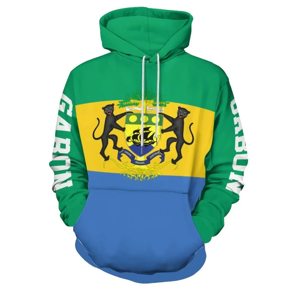 

Unisex 3D Hoodie Gabon Flag Men Women Polyester Harajuku Sweatshirt Pullover Hoodies Casual Cool