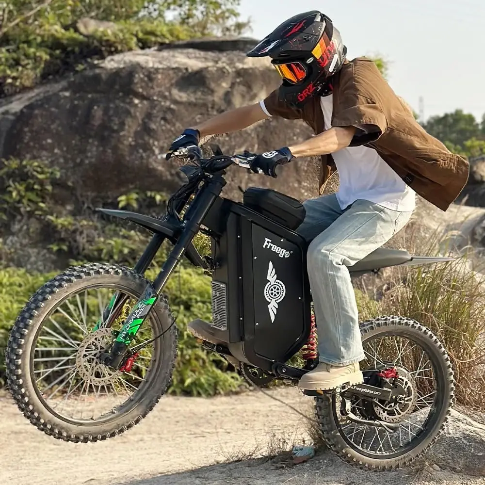 Freego Electric Dirt Bike for Adults X3 Electric Mountain Bike 8000W Motor 72V/50AH Battery E bike Speed 56MPH Electric Bicycle