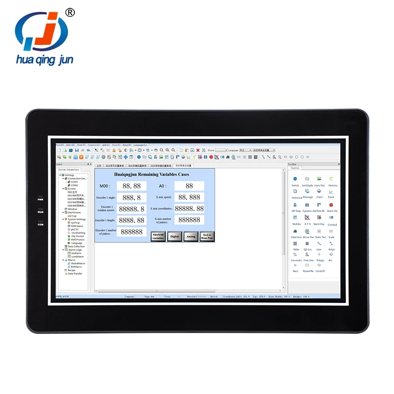 Huaqingjun VFD ġ ũ, 10.1 ġ LCD HMI ̴ RS485 232 422  DC19-30V