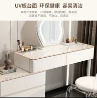 Ensemble de Table de maquillage moderne, ensemble de meubles de chambre à coucher, coiffeuse avec miroir et tiroirs 5