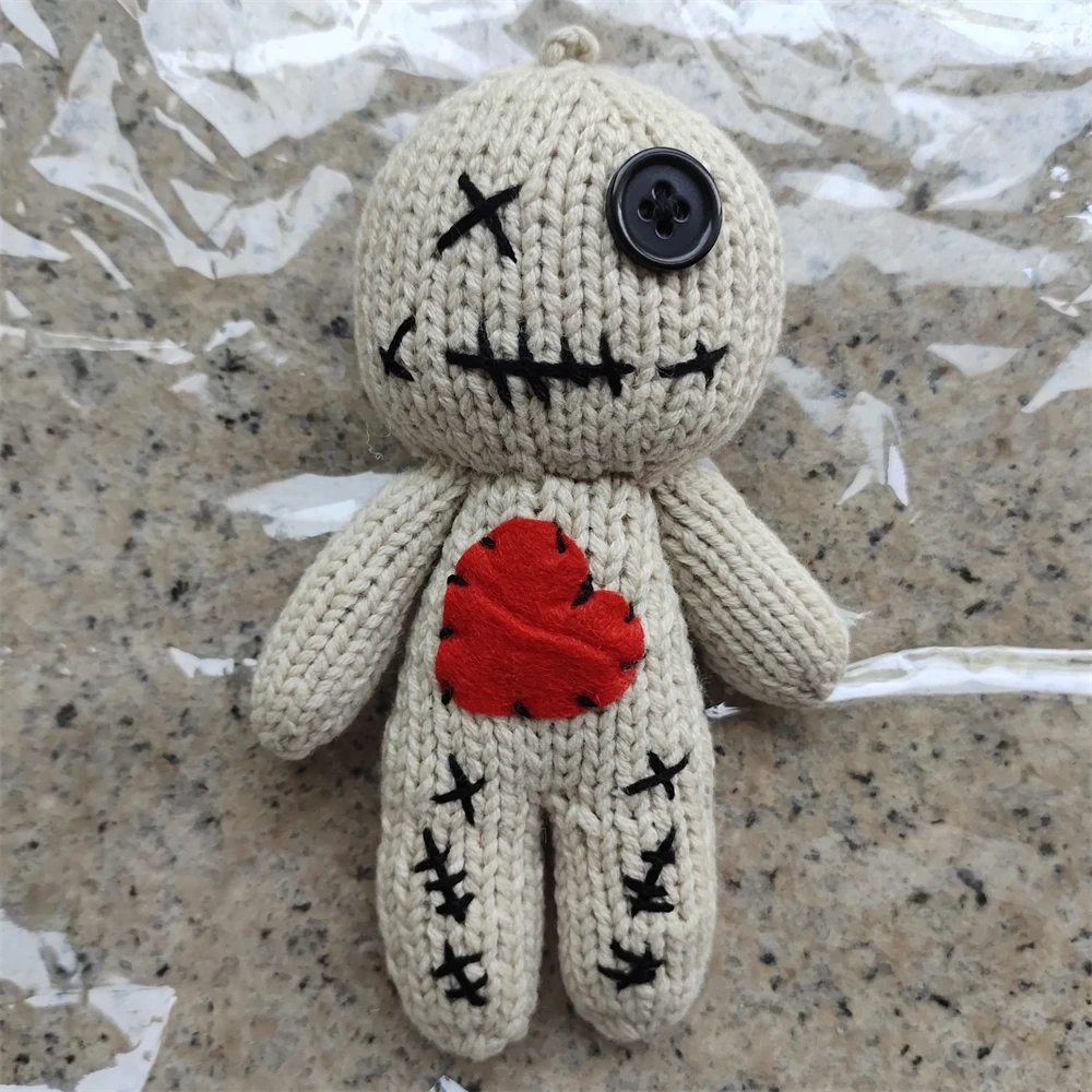 Voodoo Doll Keychain Halloween Party Dress Up Prop Ghost Doll Soft Revenge Knitting Witchcraft Trick Accessory plush toy plush doll