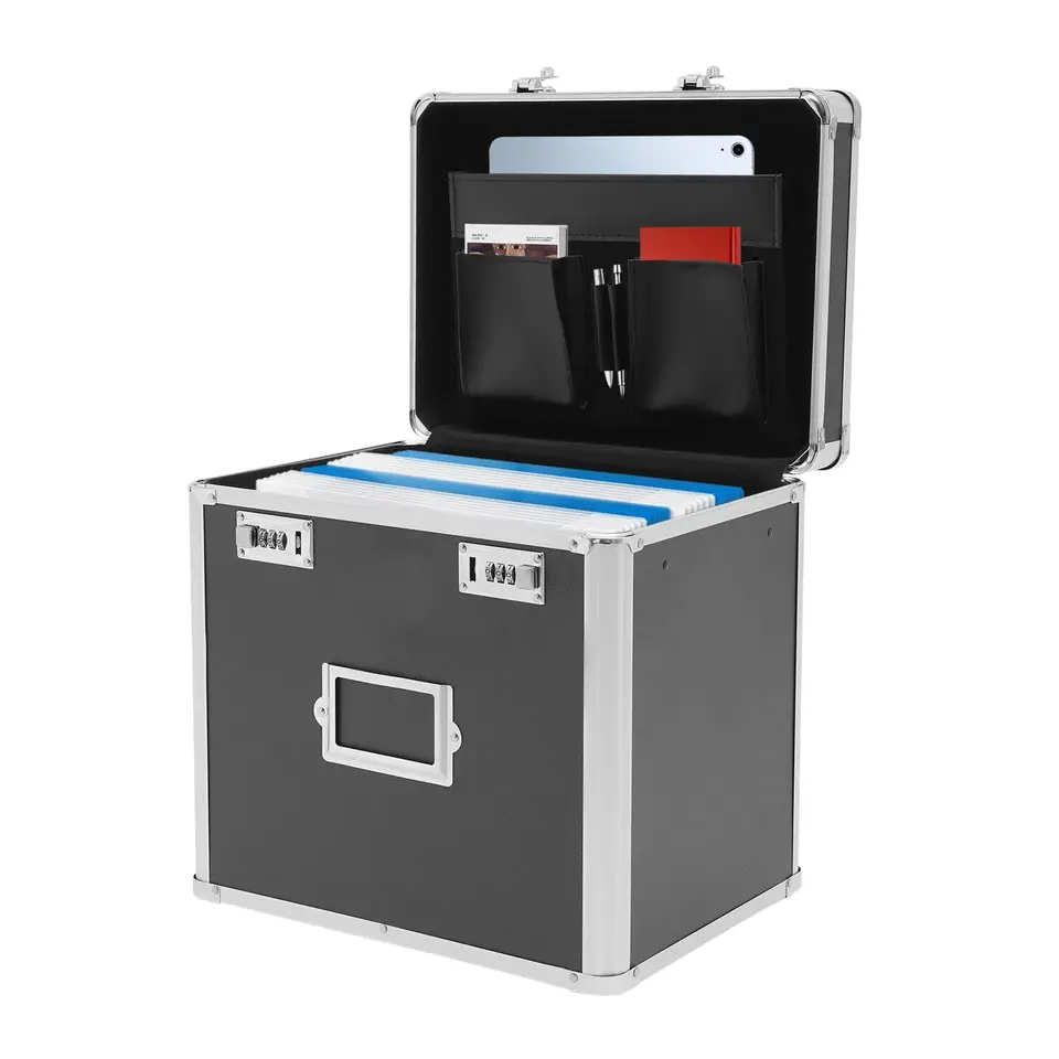 Portable Locking File Organizer Storage Box