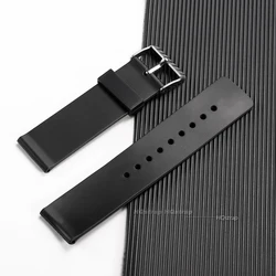 Versatile Waterproof Black Sport Watch Strap - Premium PVC Plastic Watchband (22mm)