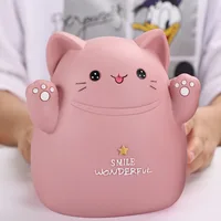 Lucky Cat Fortune Bank High Capacity Non-Removable Base Japanese Style Decor Shockproof Money Box Container For Kids Room Decor​ 2