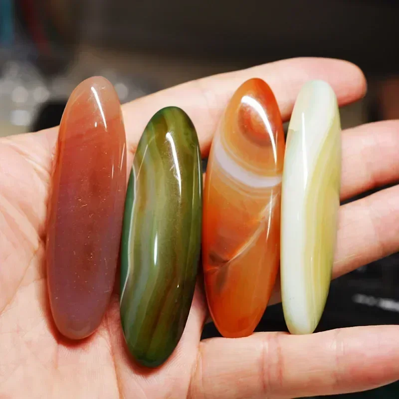 

18mmx69mm Natural Quartz Agate Stripe Charm Carnelian Oval Marquise Cabochon Fashion Charm Gem Jewelry Necklace Accessories