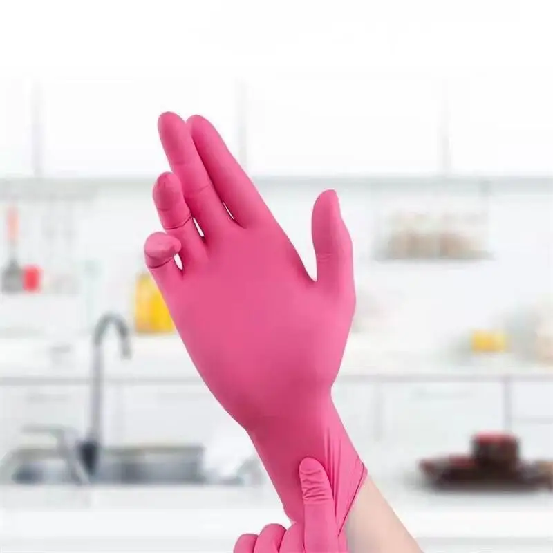 Disposable Nitrile Gloves Latex Gloves for Working/Gardening/Dishwashing/kitchen/Household Cleaning White Blue Black Pink