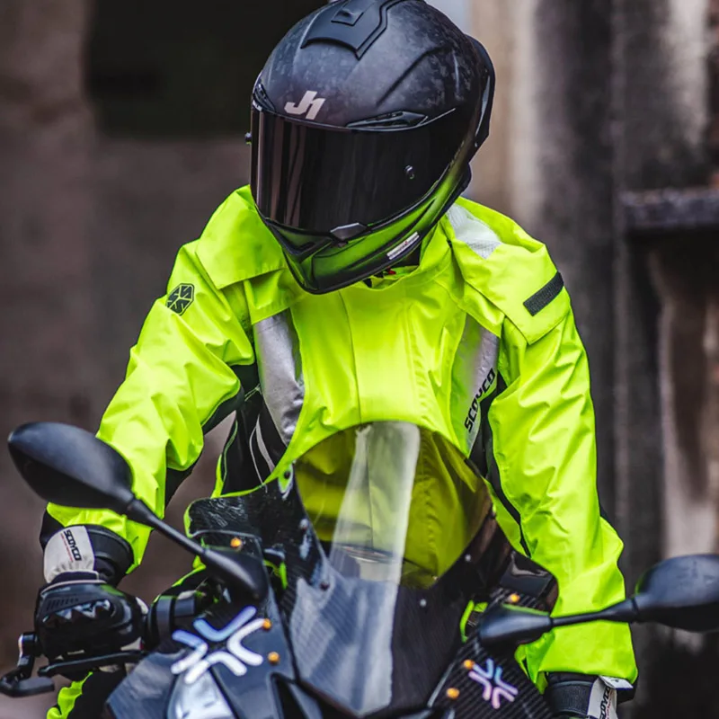 

SCOYCO-chubasquero para motocicleta para hombre, chaqueta para motociclista, ropa para montar en moto, pantalones impermeables,