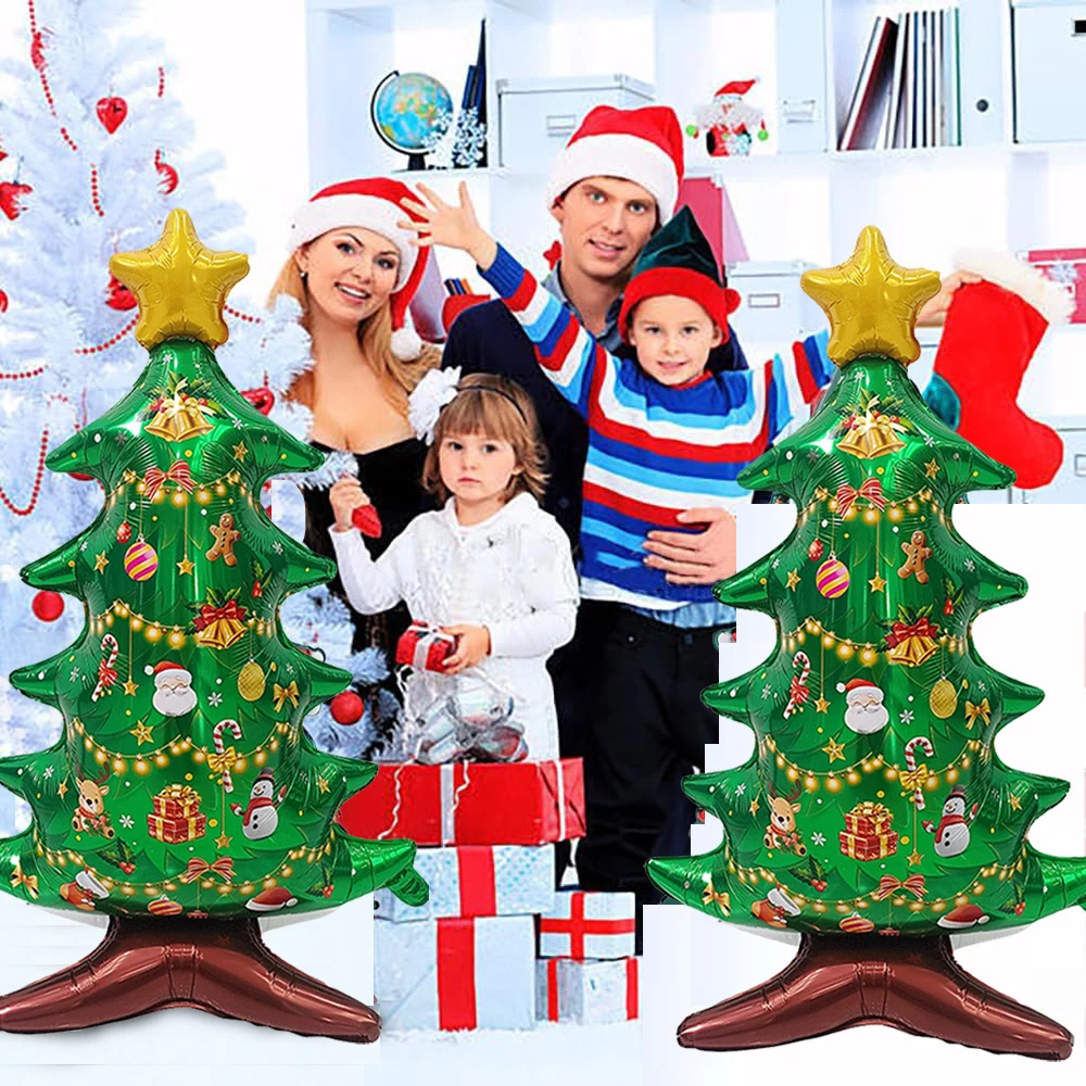 2 Stücke Große Größe Weihnachtsbaum Luftballons Selbststehender Weihnachtsbaum Mylar Ballon Weihnachten Home Party Dekorationen Neujahr Lieferungen – Detail 7