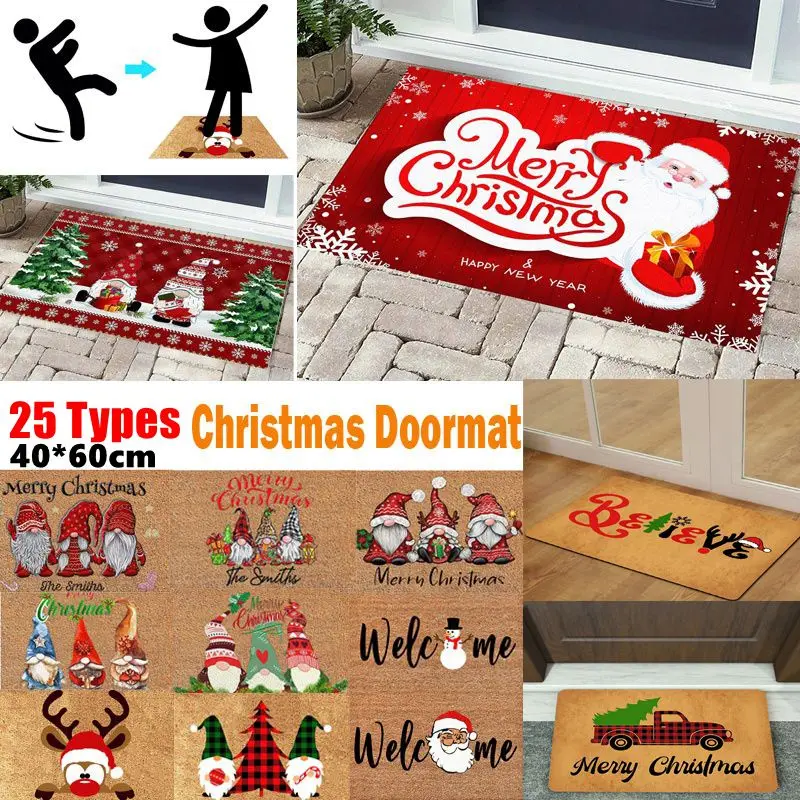 Christmas Doormat Blanket Bath Floor Mat Shower Floor Pad Decoration