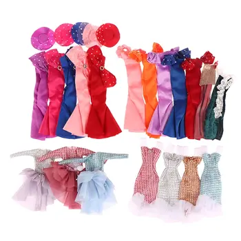 인형 옷 공주 짧은 스커트, 피쉬테일 스커트, 트레일 스커트, 이브닝 가운, 웨딩 드레스, 인형 집 장식, 30cm