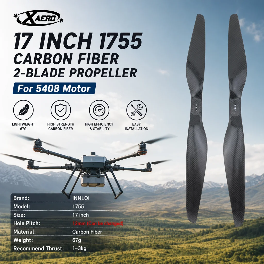 XAERO 17 Zoll 1755 Kohlefaser 2-Blatt-Propeller für 5408 Motor
